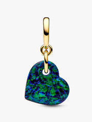 FINAL SALE - Opalescent Green Heart Dangle Charm