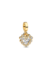 Sparkling Heart Double Dangle Charm