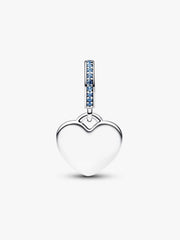Engravable Heart Pink Stone Dangle Charm