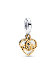 Lab-grown Diamond Engravable Mom Double Dangle Charm