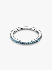 Sparkling Blue Half-Eternity Band Ring