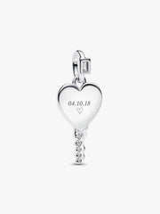 Engravable Heart Key Pendant