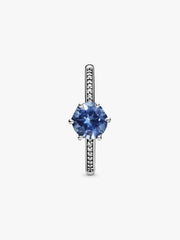 Clear Sparkling Crown Solitaire Ring