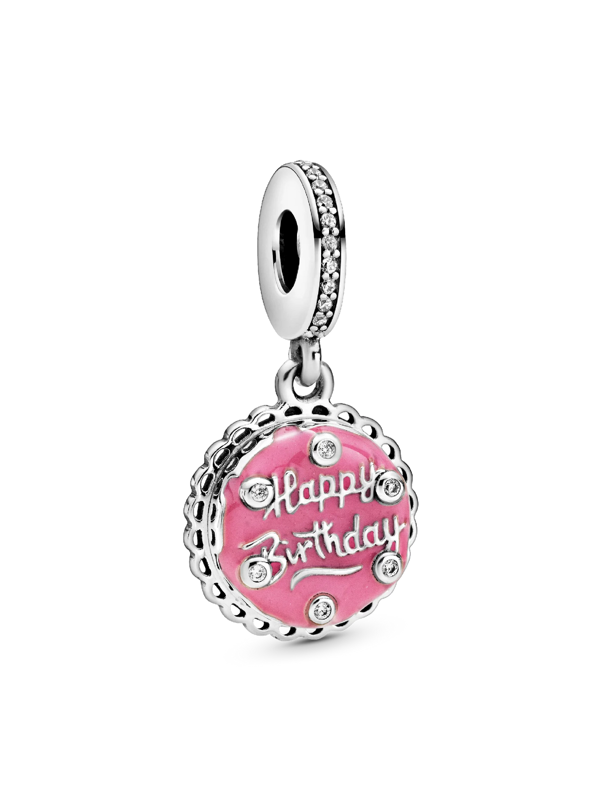 Pink Birthday Cake Dangle Charm