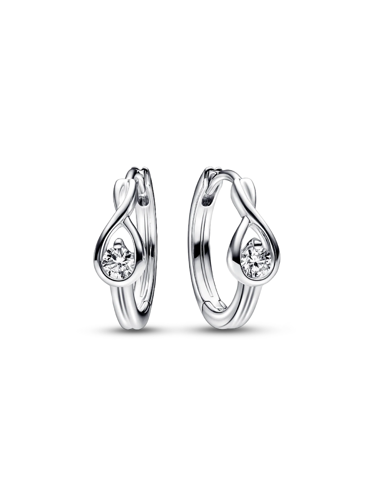 FINAL SALE - Pandora Infinite Sterling Silver Lab-grown Diamond Hoop Earrings
