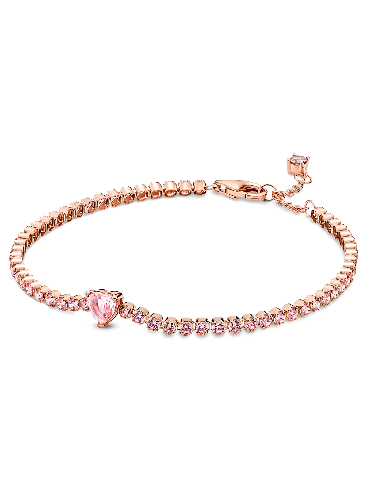 Sparkling Heart Tennis Bracelet