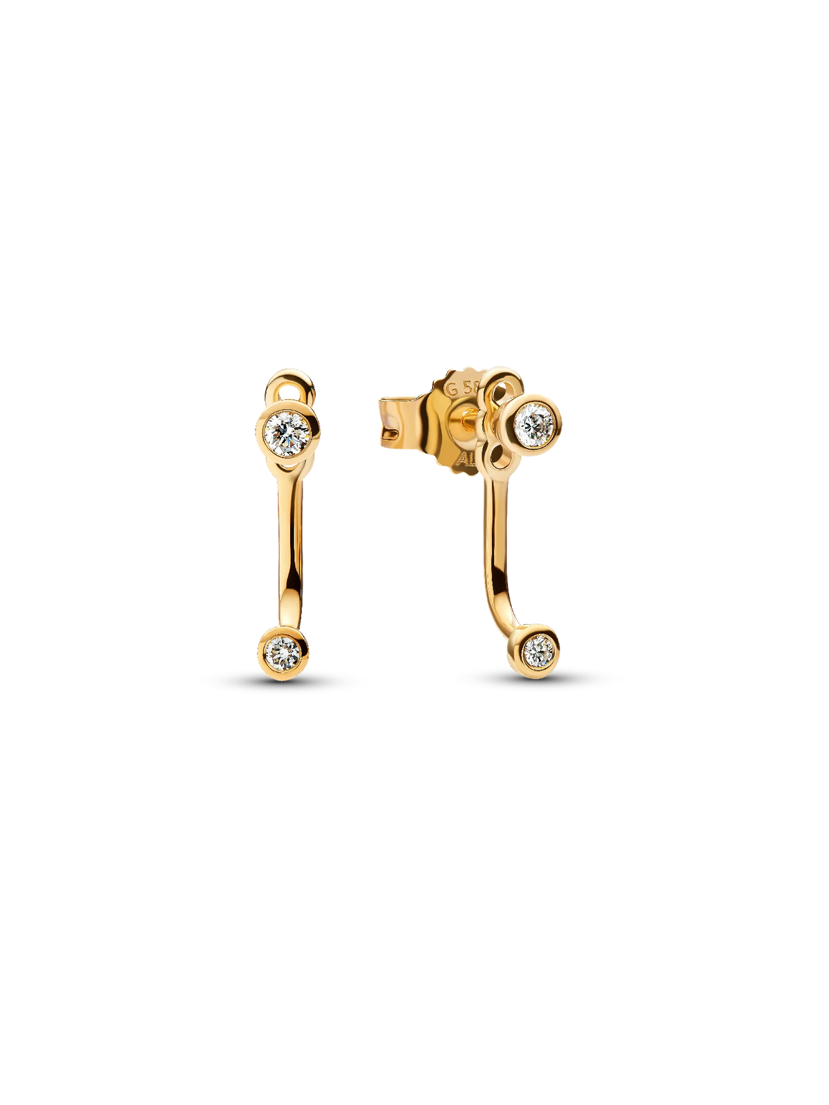 Pandora Era Bezel Lab-Grown Diamond Ear Jacket Stud Earrings