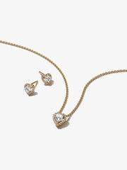 FINAL SALE - Golden Elevated Heart Jewelry Gift Set