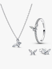 Sparkling Clear Butterfly Jewelry Set