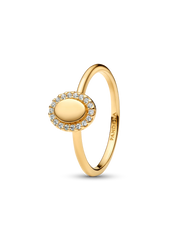 Engravable Oval Halo Ring