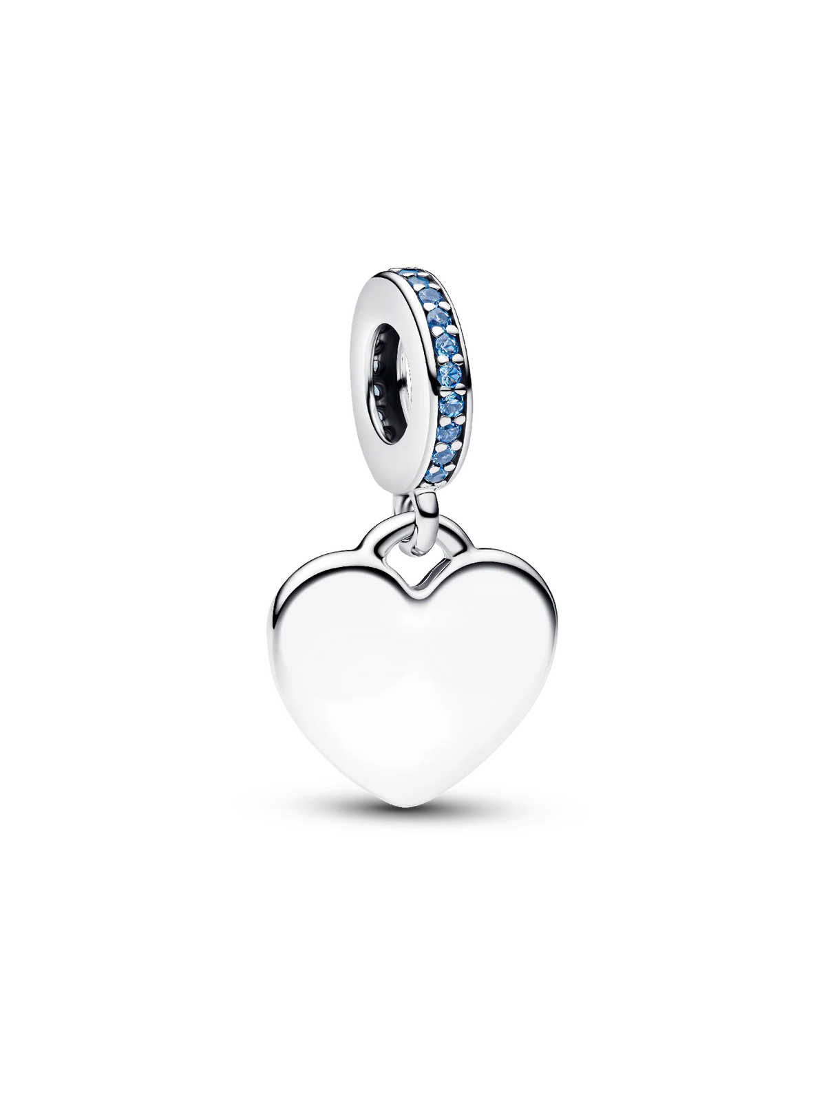 Engravable Heart Pink Stone Dangle Charm