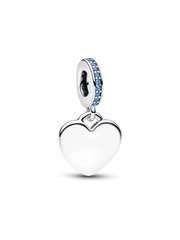 Engravable Heart Pink Stone Dangle Charm