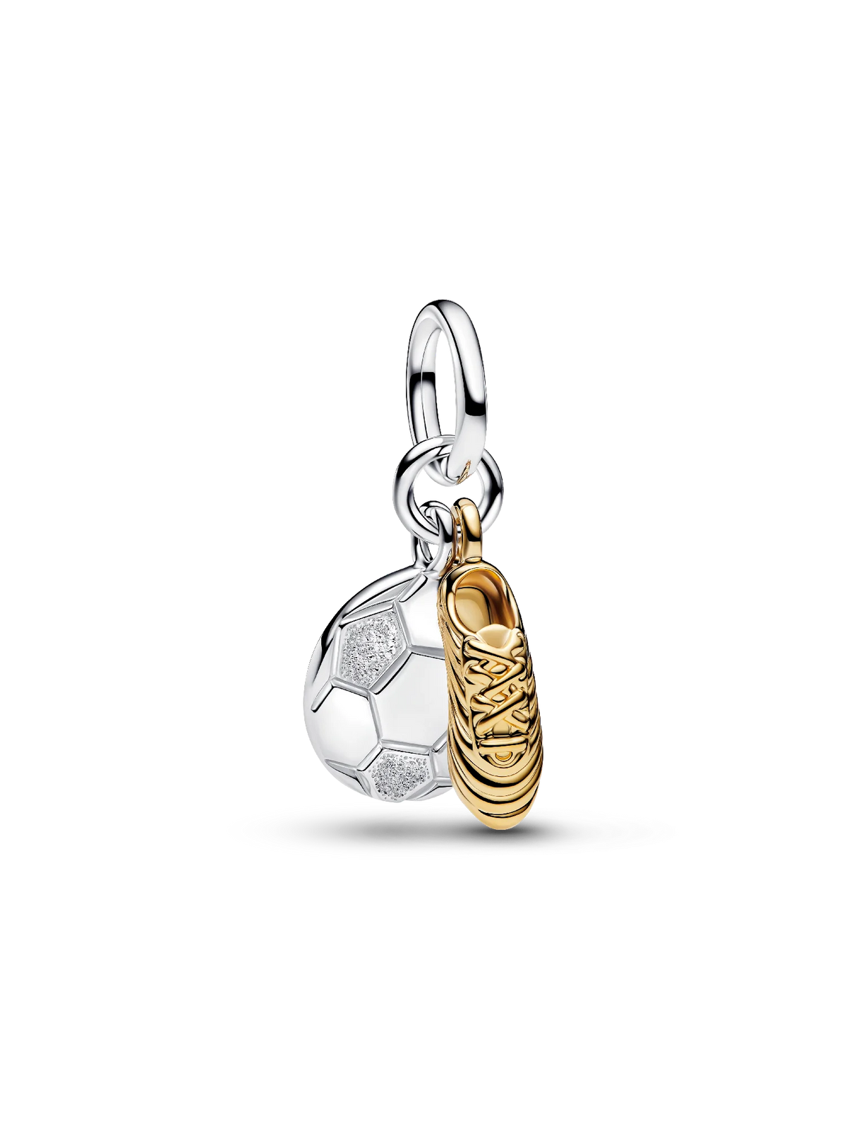 Engravable Soccer Shoe Double Dangle Charm