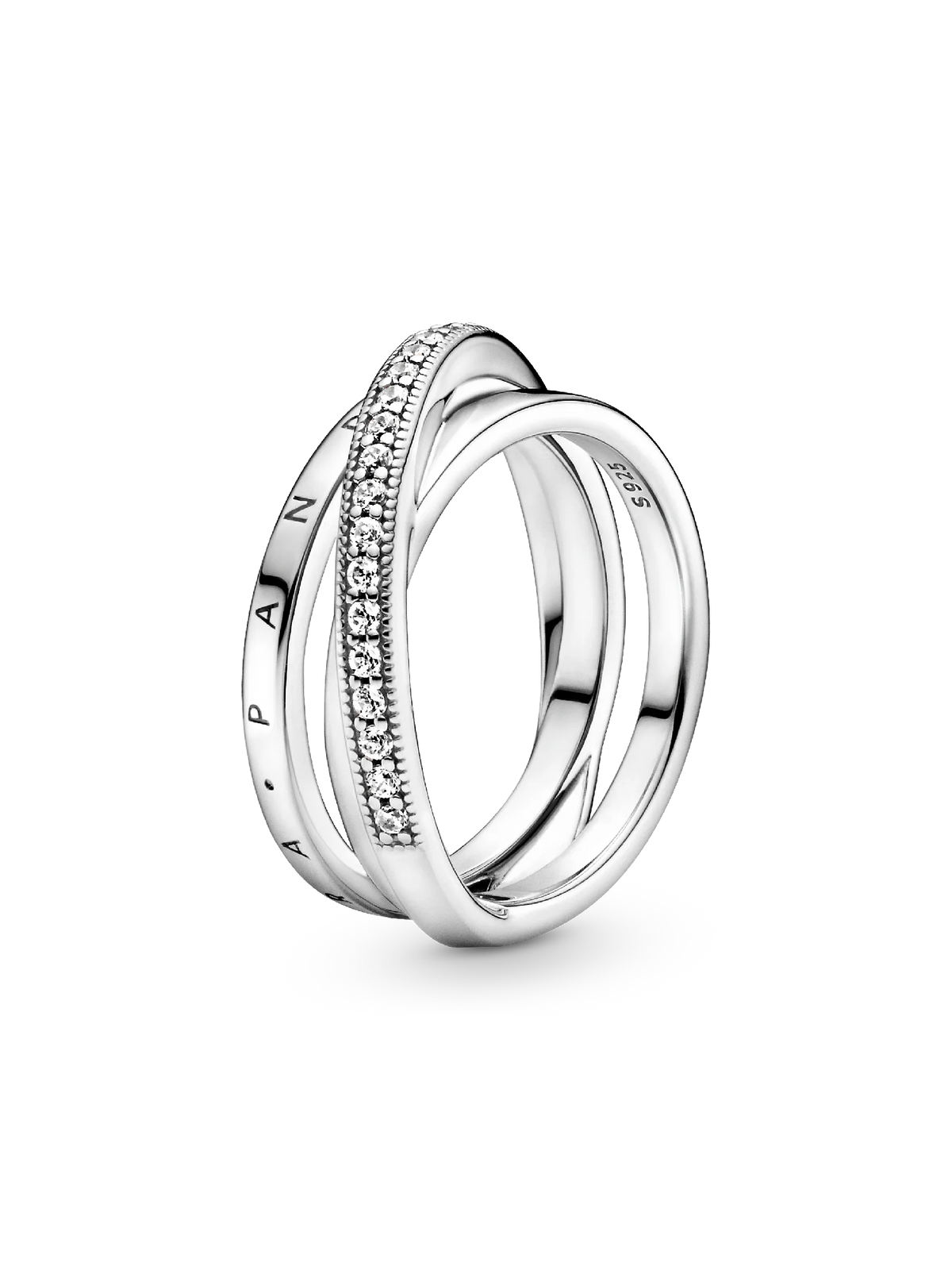 Crossover Pavé Triple Band Ring