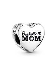 Basketball Mom Heart Charm