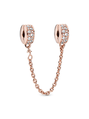 Clear Pavé Safety Chain Clip Charm