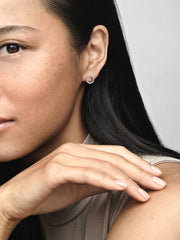 FINAL SALE - Sparkling Circle Stud Earrings