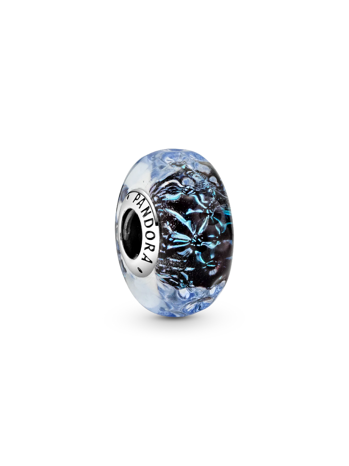 Wavy Fancy Pink Murano Glass Charm