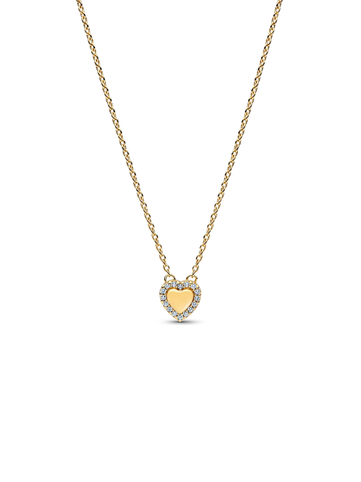 Engravable Heart Halo Collier Necklace