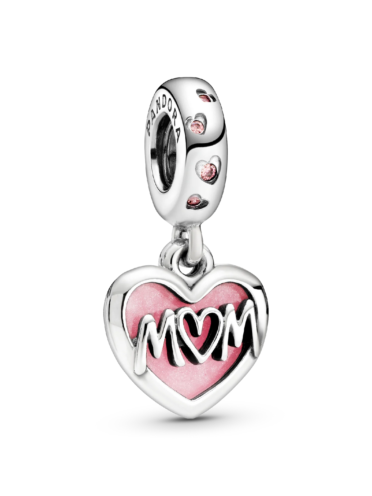 Mom Script Heart Dangle Charm