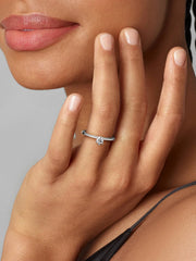 FINAL SALE - Pandora Nova Sterling Silver Off-set Lab-grown Diamond Ring