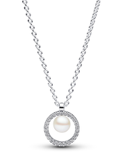 Treated Freshwater Cultured Pearl & Pavé Collier Necklace