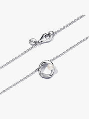 Organically Shaped Pavé Circle & Treated Freshwater Cultured Pearl Collier Necklace