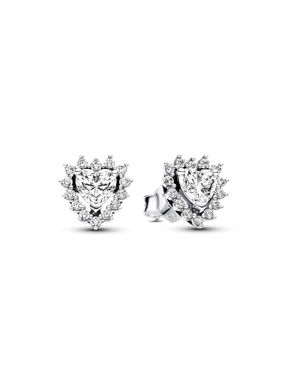 FINAL SALE - Sparkling Heart Halo Stud Earrings