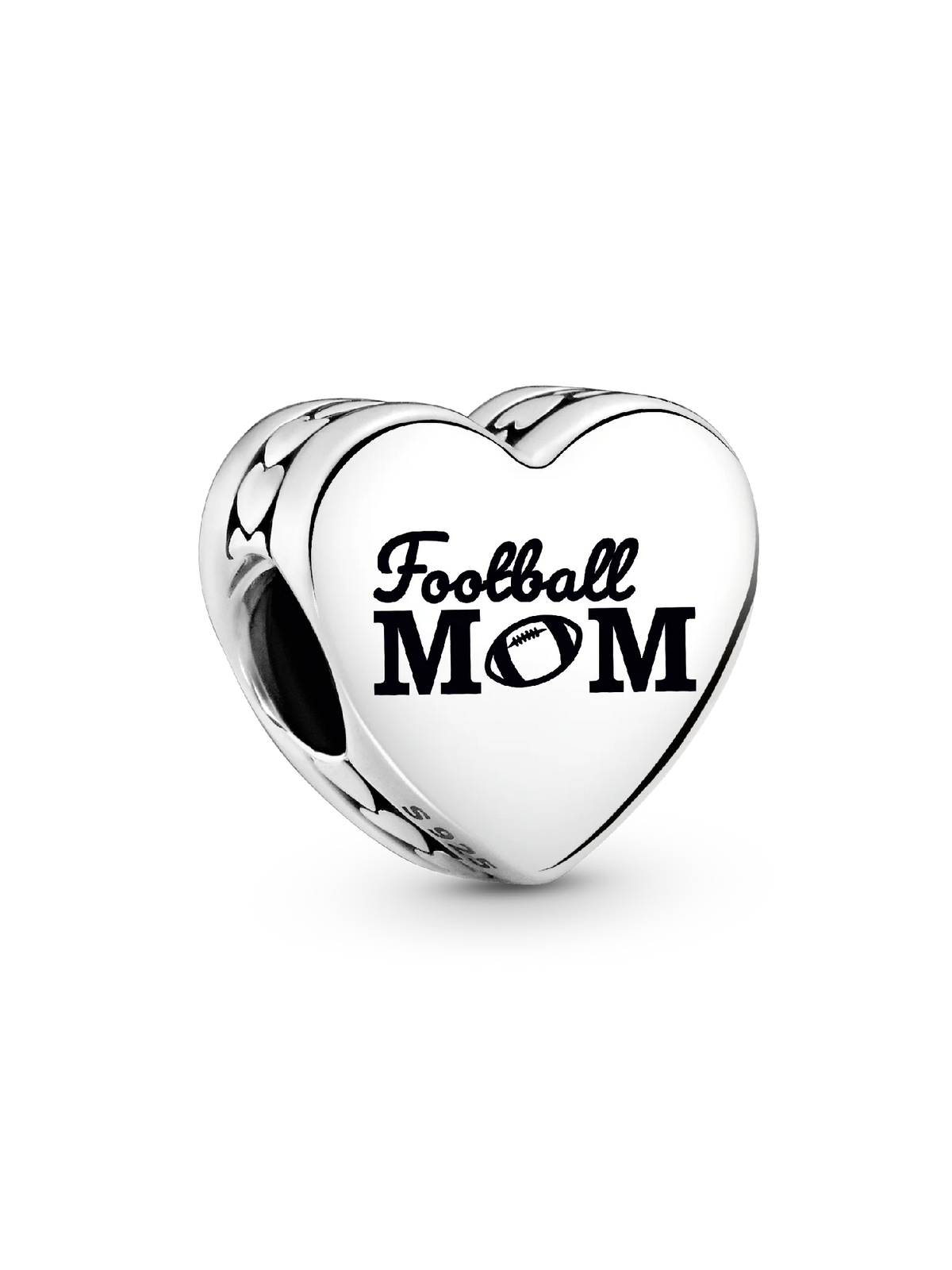 Football Mom Heart Charm
