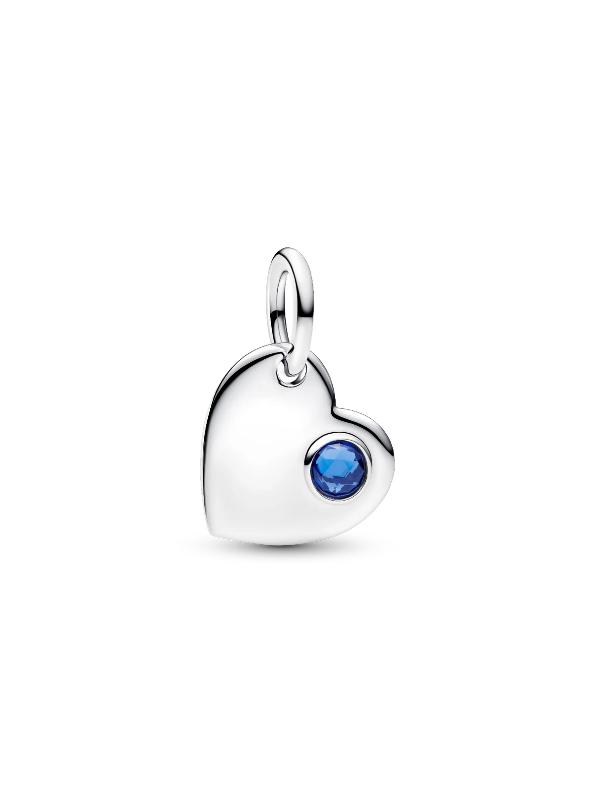 June Engravable Heart White Stone Dangle Charm