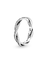 Sparkling Twisted Lines Ring