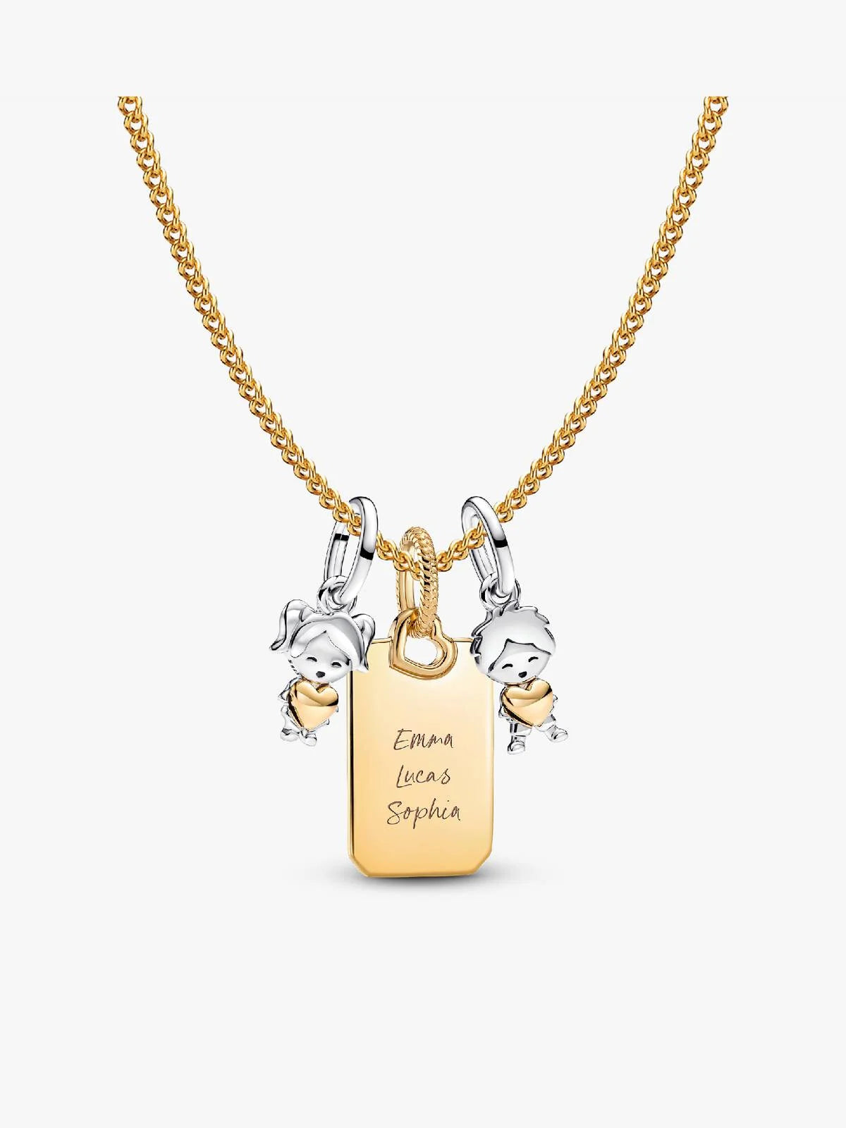 A Mother's Love Engravable Charm Necklace Set