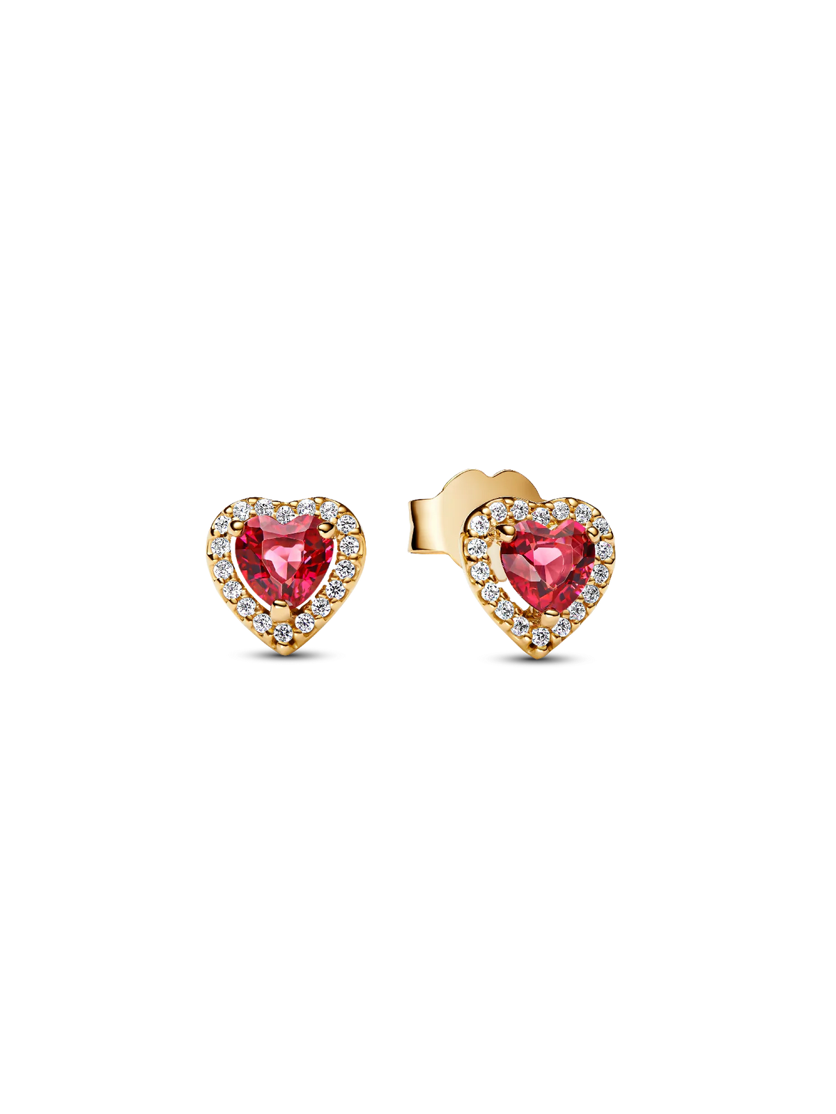 Sparkling Elevated Heart Stud Earrings