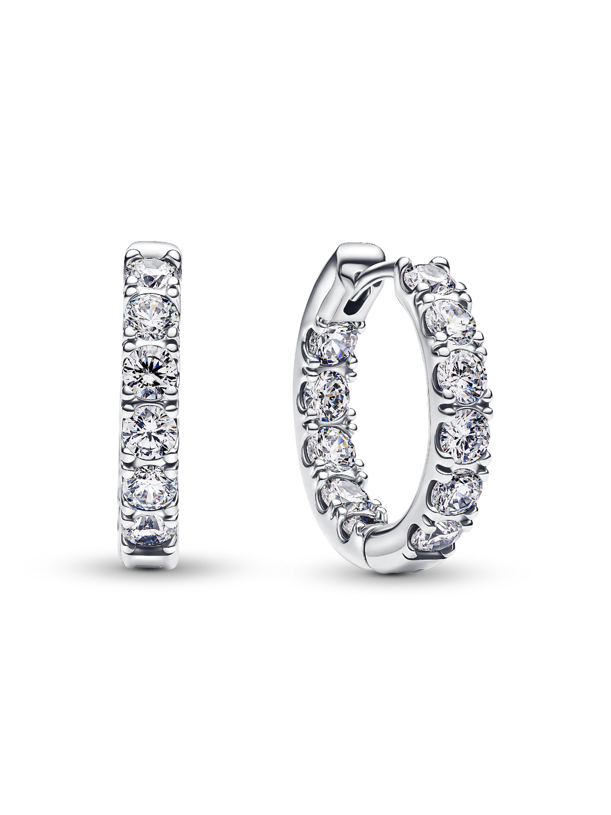 Sparkling Row Eternity Hoop Earrings