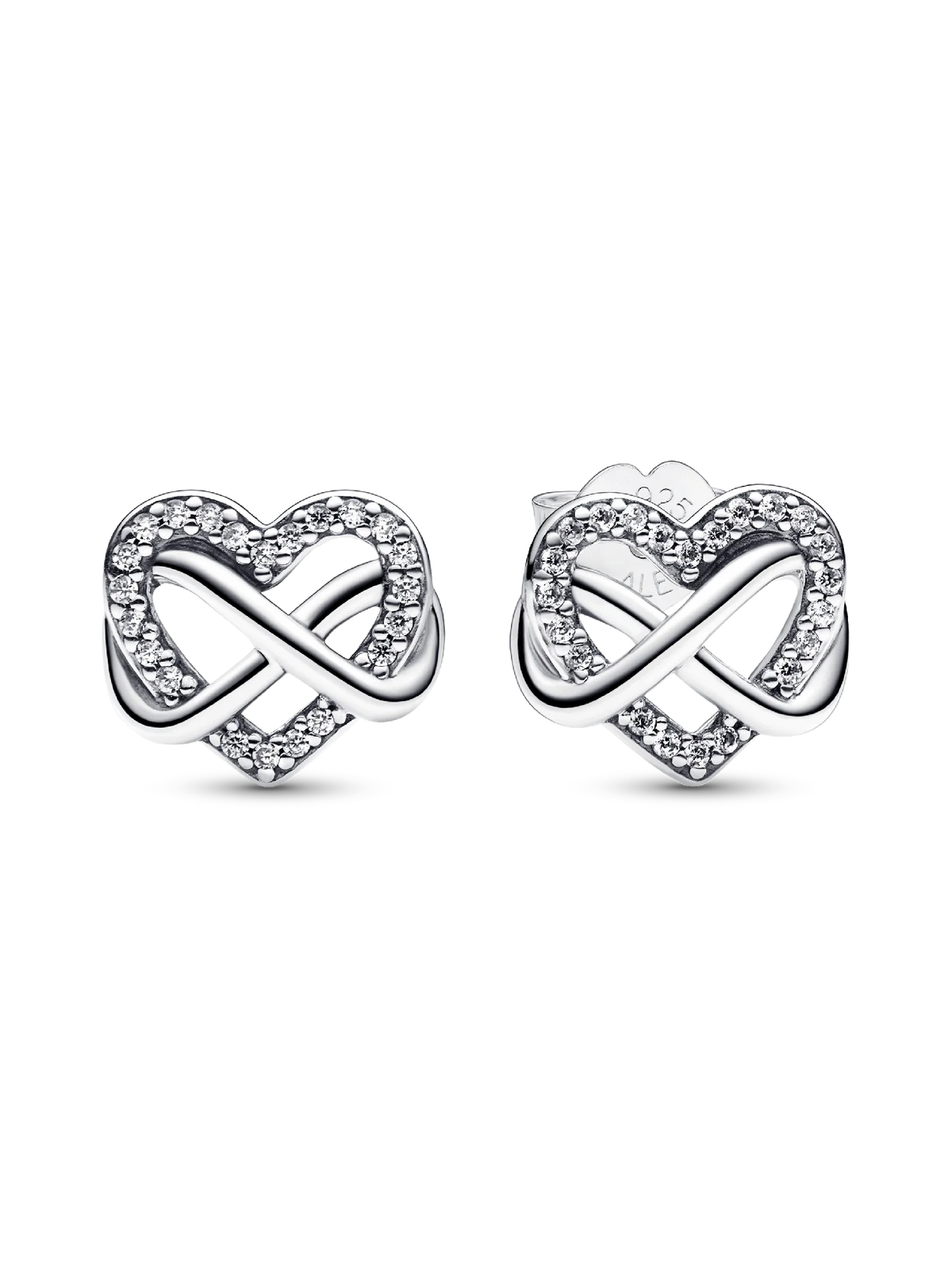 Sparkling Infinity Heart Stud Earrings