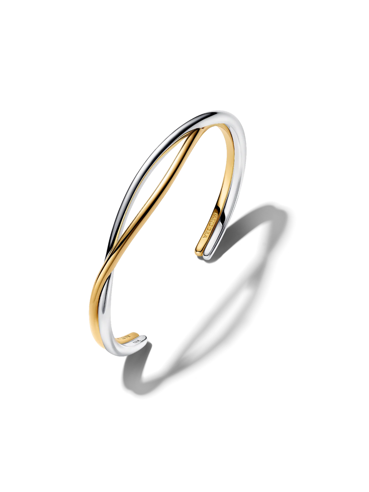 Entwined Two-Tone Open Bangle