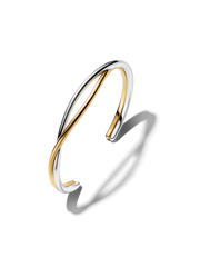 Entwined Two-Tone Open Bangle