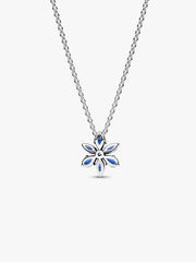Sparkling Blue Herbarium Cluster Pendant Necklace