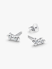 Pandora Talisman Sterling Silver Lab-Grown Diamond Heart & Star Stud Earrings