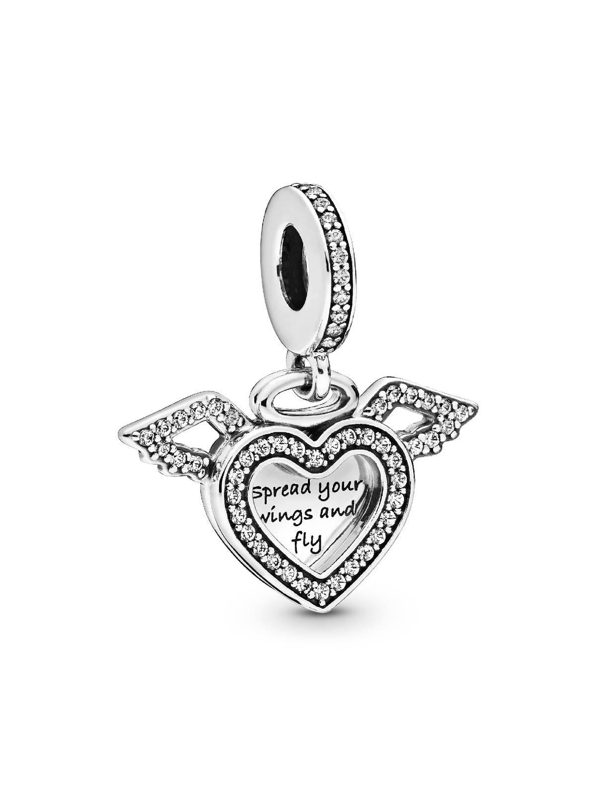 Heart and Angel Wings Dangle Charm