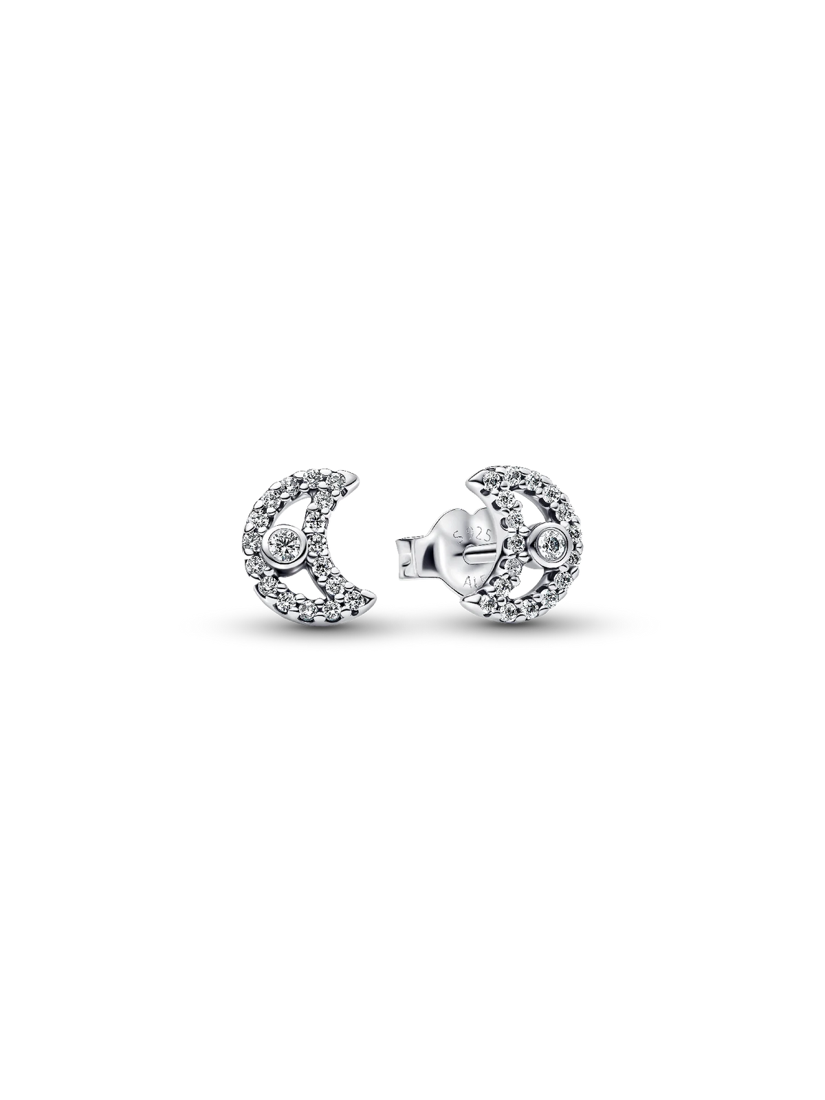 Sparkling Moon Stud Earrings