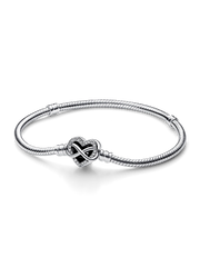 Pandora Moments Sparkling Infinity Heart Clasp Snake Chain Bracelet