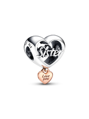 Love You Sister Heart Charm