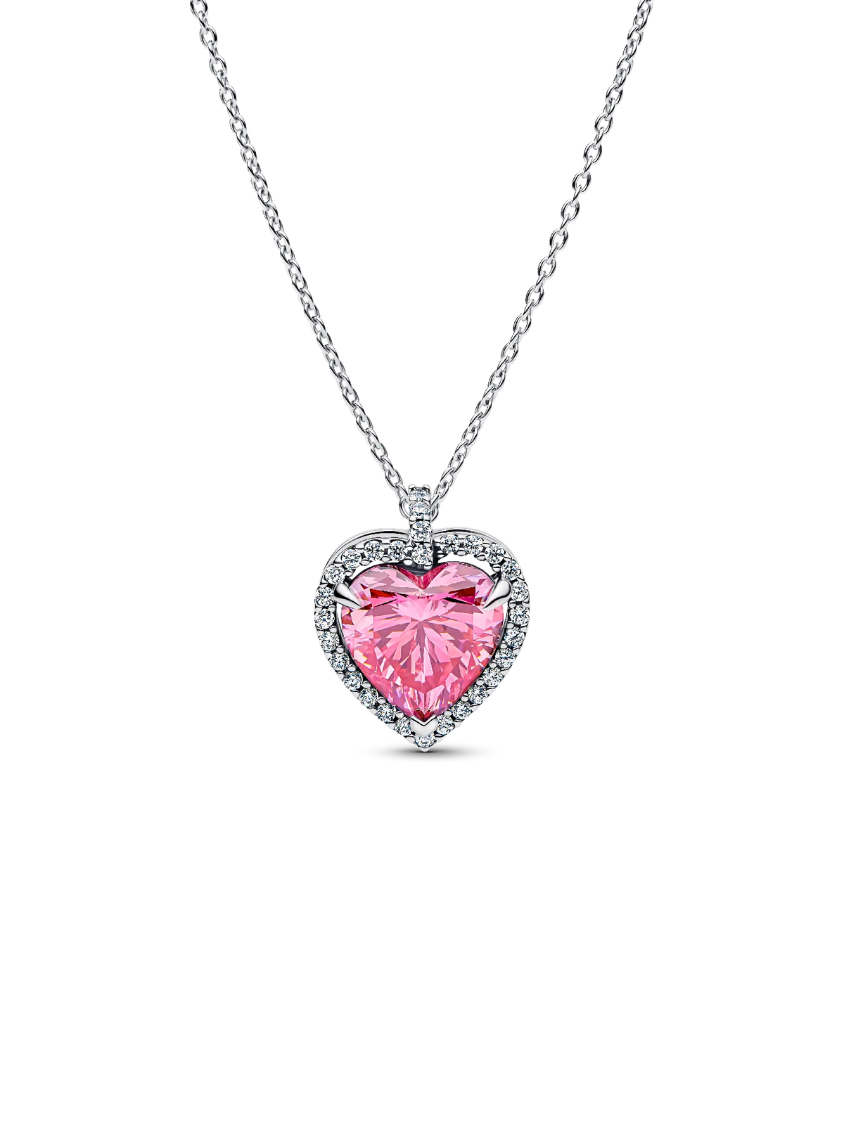 Pink Halo Heart Collier Necklace