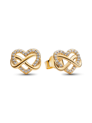 Sparkling Infinity Heart Stud Earrings