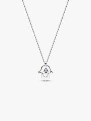 Pandora Talisman Sterling Silver Lab-Grown Diamond Hamsa Hand Pendant Necklace
