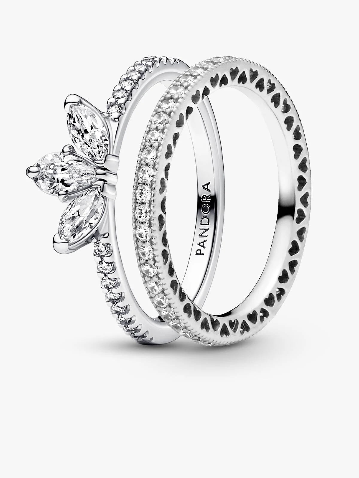 Tear-shaped Tiara Ring Set