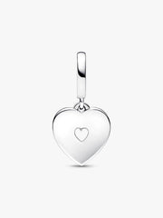 Pearlescent White Heart Double Dangle Charm