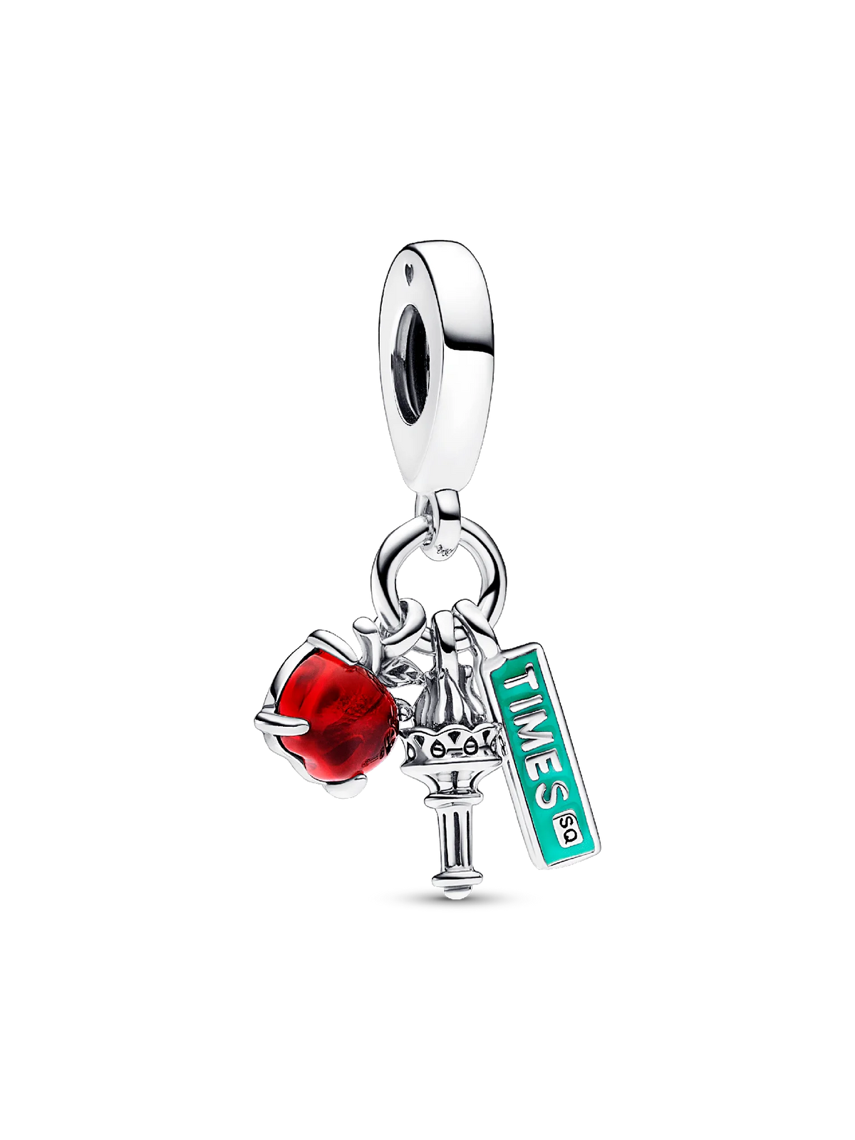 NYC Apple, Torch and Street Sign Triple Dangle Charm