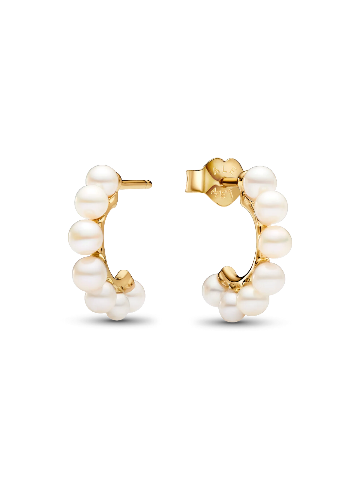 FINAL SALE - Treated Freshwater Cultured Pearls Open Hoop Earrings